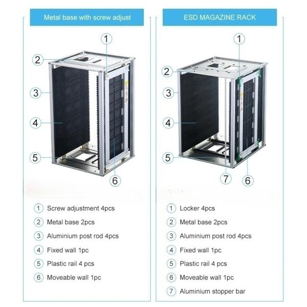 ESD SMT Magazine Rack For PCB Assembly PCB ESD Magazine Rack