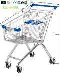 4 Wheel Hand Supermarket Shopping Cart Trolley With Coin Lock 70KGS Capacity