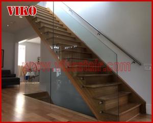 China Solid Wood Staircase VK97S Beech Handrail Tread Beech ,Railing tempered glass, Handrail b eech Stringer,carbon wholesale