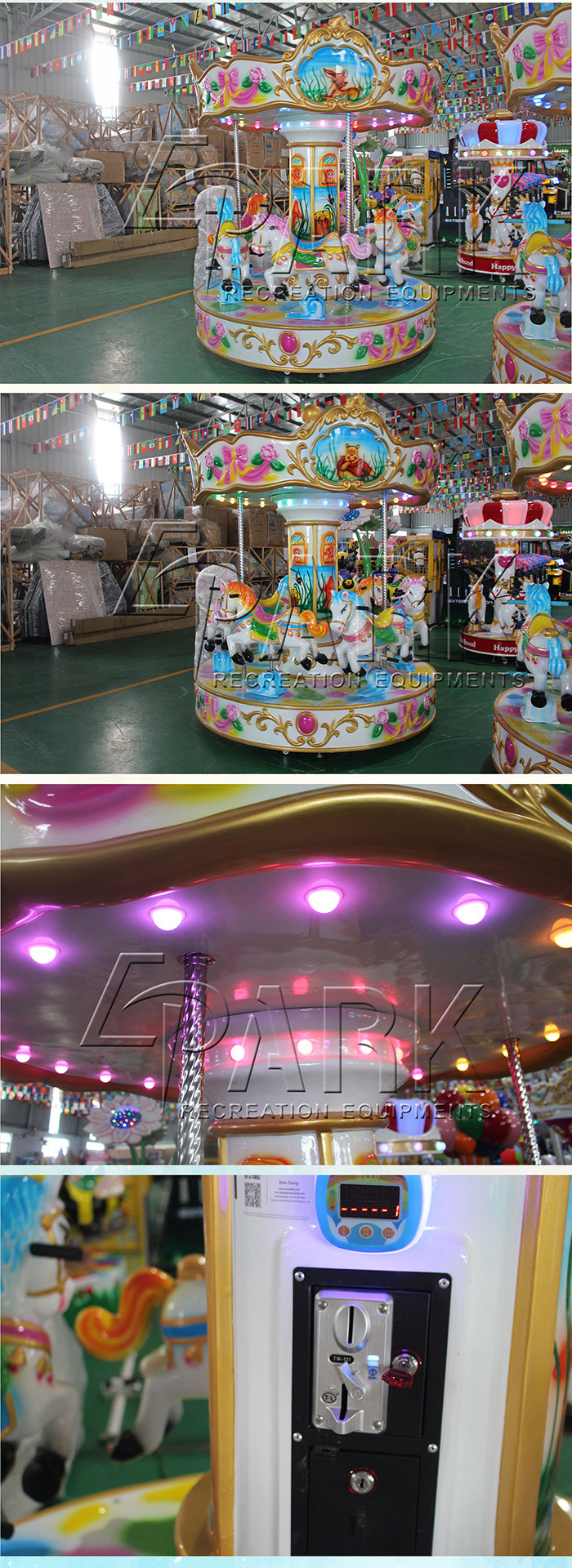 Hot Sale 6 People Carousel Ride Amusement park machine coin opreated for kids