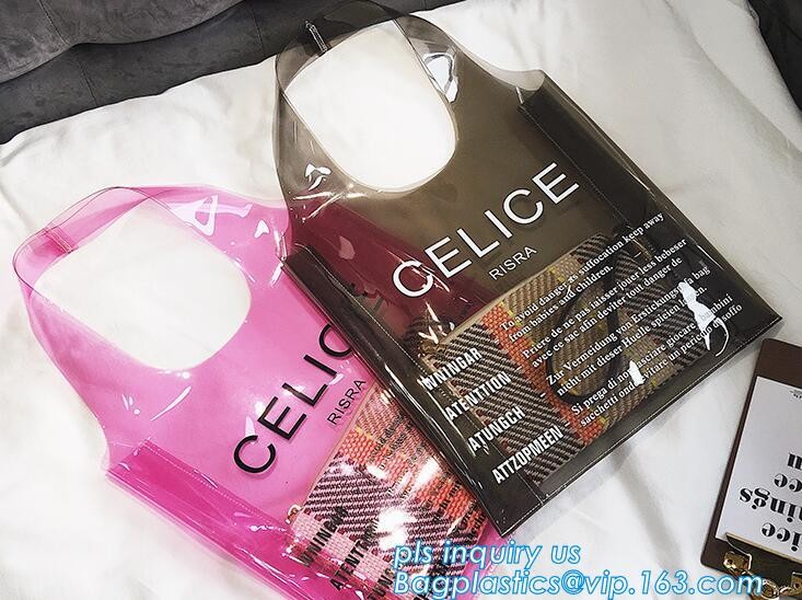 top pvc handle bag, Beach Tote waterpoof Bag Pvc Handle Bags, biodegradable PVC shopping bags die cut handle bag with lo