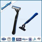 Sensitive Skin Mens Shaving Razor With Triple Blades No Electric Coated With
