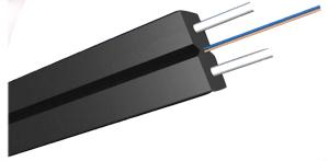 China Black LSZH Sheath FTTH Optical Fibre In Computer Network With 2*0.45mm Steel Wire Strength Member wholesale