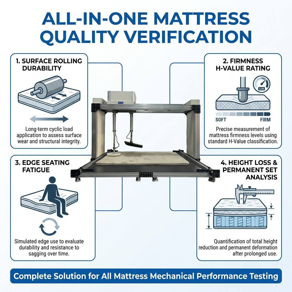 Mattress Multi-function Comprehensive Testing Machine Roller Rolling Edge Crush
