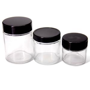 China Clear Cosmetic Glass Jar 200ml Lotion Jars With Lids wholesale