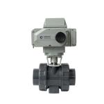 Chemical Resistant UPVC Electric Ball Valve Thread Connection Straight Through