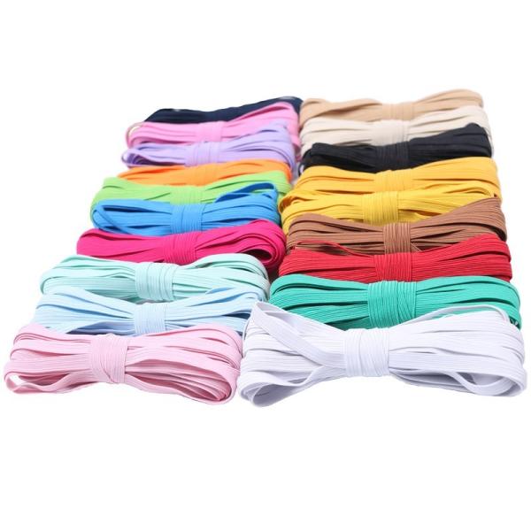 Stock 3mm 5mm Flat White And Black Knitted Polyester Elastic Band Ear Loop