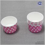 Wholesale Custom Logo Disposable 5.5-Ounce Pink Ice Cream Wood Pulp Paper Bowls