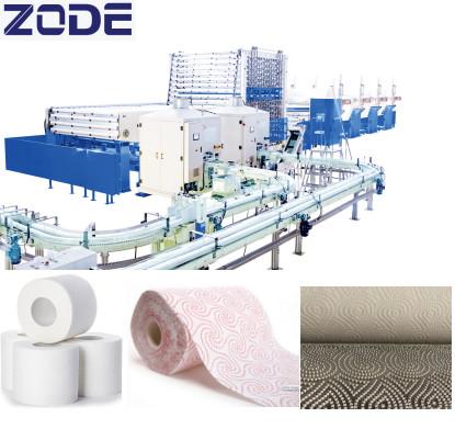 Quality Siemens Touch Screen Toilet Paper Cutting Machine , 180m/Min Roll Rewinder Machine for sale
