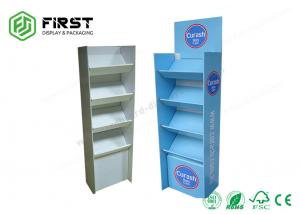 China Logo Printing Customized Corrugated Foldable Paper Floor Display Shelf Stand on sale