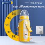 Medium Flow Portable Baby Bottle Warmer USB PU leather Five Speed For Car