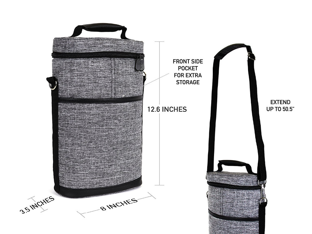 Premium Insulated Wine Bag Elegant Wine Carrying Tote Extra Protection