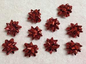China Professional Metallic and Holographic Mini Gift star bow 3 / 4&quot; diameter , 3mm width wholesale
