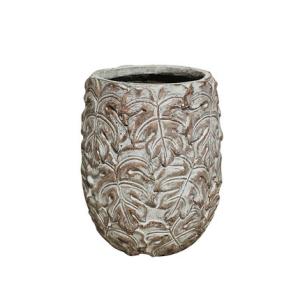China 48cm Mystery Patterned Cement Pot Artificial Plant Accessories wholesale