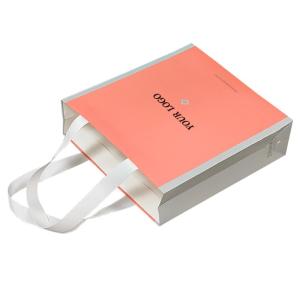 China Offset Printing Handmade Paper Shopping Bags With Ribbon Closure wholesale