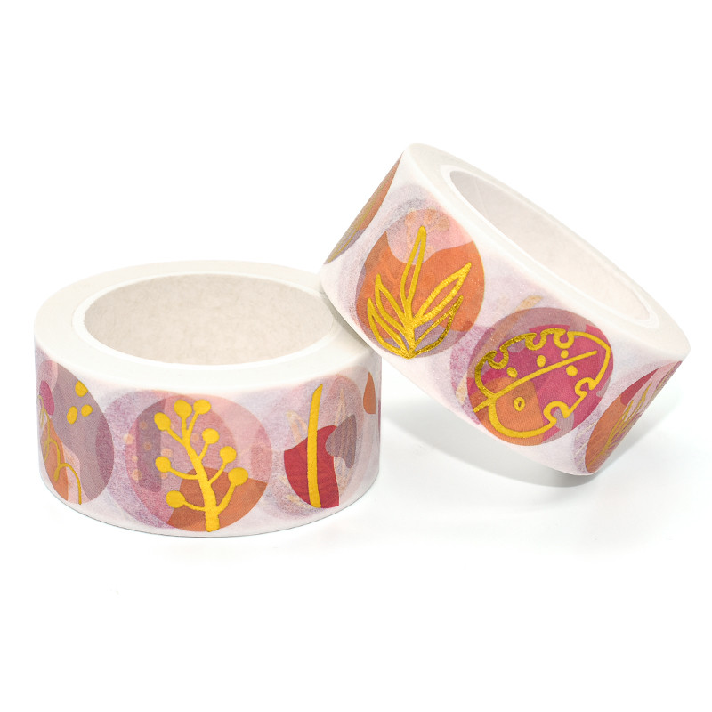 Custom Printed Ins Style Gold Foil Washi Tape Set Personalizada