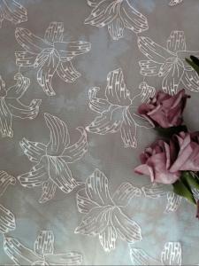 China Pink Color Printed Embroidered Lace Fabric Floral Tulle Mesh Table Runner wholesale