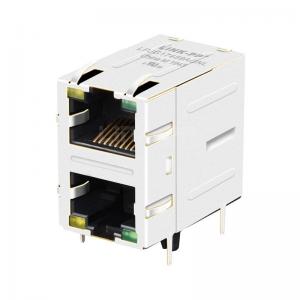 China LPJ17489AGNL 10/100 Base-T Tab Up Yellow/Green LED 2X1 Port PoE+ Shielded 8 Pin RJ45 Connector on sale