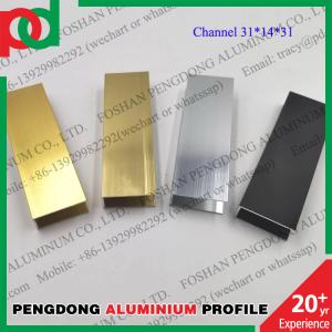 China Aluminium Window Profiles Customized U Channel Glossy Silver Gold Color wholesale
