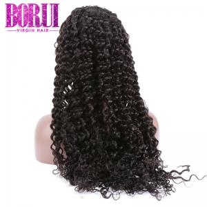China Breathable 360 Lace Frontal Wig Brazilian Human Hair Deep Curly Durable Swiss Lace on sale