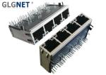 1000 Base - T Magnetic RJ45 Jack 1 X 4 Ports Tab Up Supports 100W UPOE+