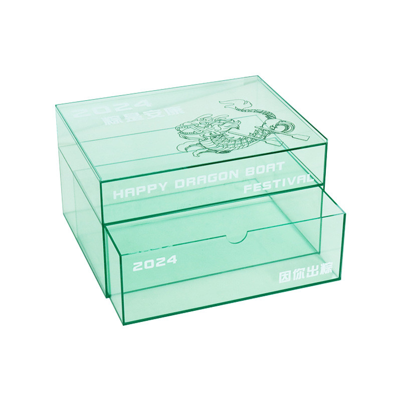 Custom Design Acrylic Organizer Box Plexiglass Packaging Box with Laser Cutting