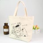 Eco Screen Printing Canvas Fabric Quilted Tote Bags / Washable Reusable Shopping