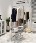 Rolling Clothes Store Rack 1200×400×1400mm Aluminum alloy Material