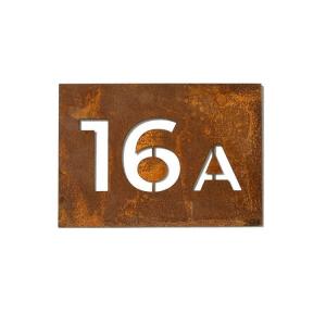 China Outdoor Laser Cutting Personalized House Number Rusted Corten Steel Sign on sale