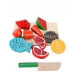 Simulation Wooden Cutting Fruit Vegetable Set For Kitchen