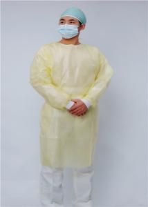 China Waterproof Yellow 25 Pack 115CM Disposable Isolation Gowns wholesale