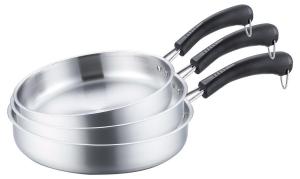 China 3pcs fry pan set &amp; frying pan non-stick&amp;20cm to 28cm &amp; fry pan stainless steel wtih red color wholesale