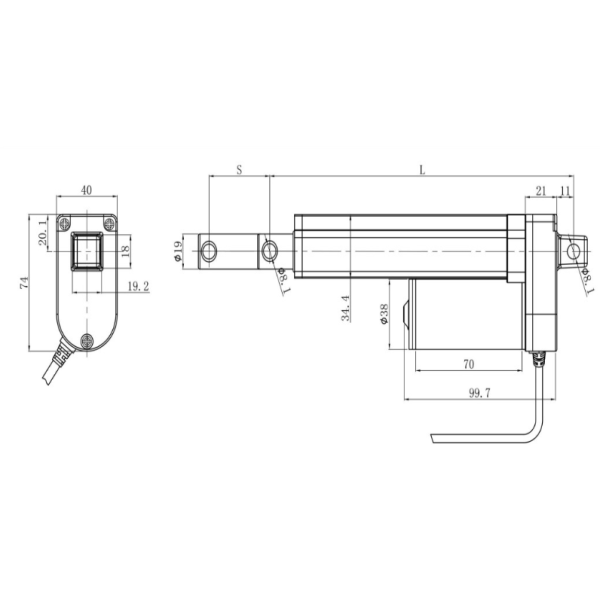 Lightweight U7 Linear Actuator For Electric Wheelchair Support Rods