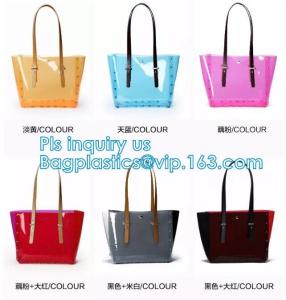 China PVC Shopping Bag Security Work Tote Shoulder Bag Womens Handbag, pvc transparent women summer handbag, tote shopper bags wholesale