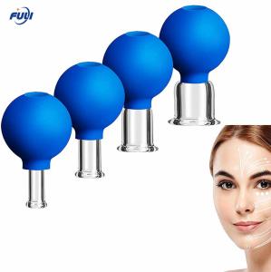 China 4pcs Rubber Head Glass Vacuum Cupping Cups Medical Vacuum Therapy Family Body Massage Suction Cans Home Massage cupping wholesale
