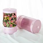 CMYK Printed Cylinder Shape Gold Stamping Logo Pink Flower Packaging Box for