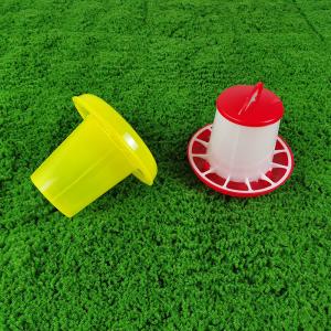 China Modern Freestanding Poultry Feeder Red / White Plastic Cylinder wholesale