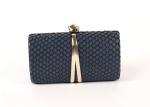 Clutch style leather hard case clutch bag with metal bow design lady evening bag