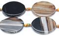 Black Striped Agate Flat Ovals