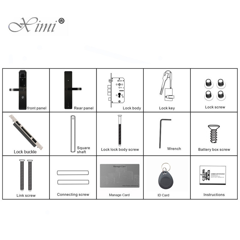 Metal 360° 1S Biometric Fingerprint Door Lock 6V Battery