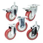 6 Inch Double Brake Threaded Castor Wheels Pvc Anti Entanglement
