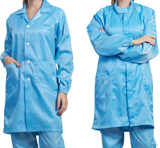Antistatic Coverall ESD Smock Garment Dust Proof Reusable ESD Clothes Jumpsuit Workwear Jacket