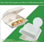 100% Compostable 3 Comp Take Out Food Containers Containers, Natural Disposable