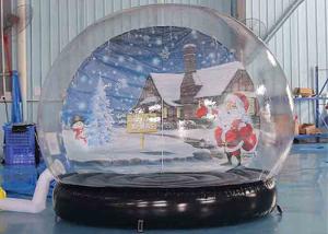China Inflatable Snow Globe Christmas Decoration Transparent Dome Bubble Tent With Air Blower wholesale