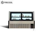 R134a Dual Curved Glass Refrigerated Bakery Display Case 4.2AMPS