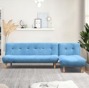 China L Shaped Folding Sofa Bed Blue/Grey Polyester Upholstered Modern Sofa Bed Wholesale wholesale