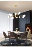 Nordic Tree Branch Led Ceiling Chandelier Glass Ball Lampshade Black Gold