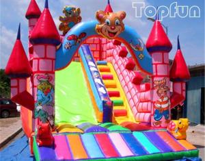China PVC Tarpaulin Cute Inflatable Jumping Castle For Kids With Colourful Artwork wholesale