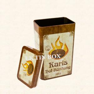 China Airtight Rectangular Coffee Tin box wholesale