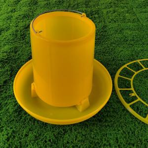 China Heavy Duty Poultry Feed Bucket Large Capacity Red And Yellow Storage Container For Feeding wholesale